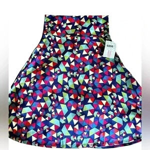 Lularoe Medium blue multicolor Azure a-line skirt. NWT. Silky feel.Colorful!‎
